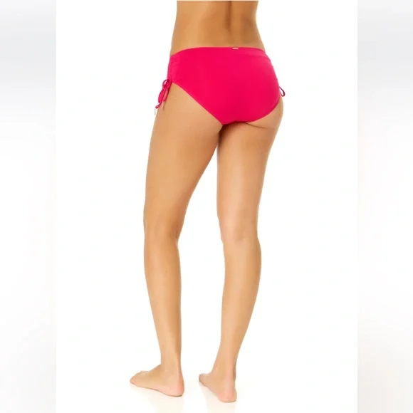 Women's Live In Color Side Tie Swim Bottom Color: Magenta - Picture 5 of 9